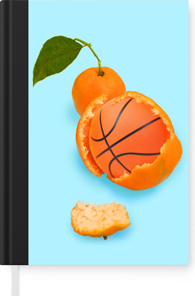 MuchoWow Notizbuch Tagebuch Haushaltsbuch Notebook A5 Basketball - Orange - Obst - Orange - Blatt - Notizblock - Notizheft - Notebook - Schreibbl...