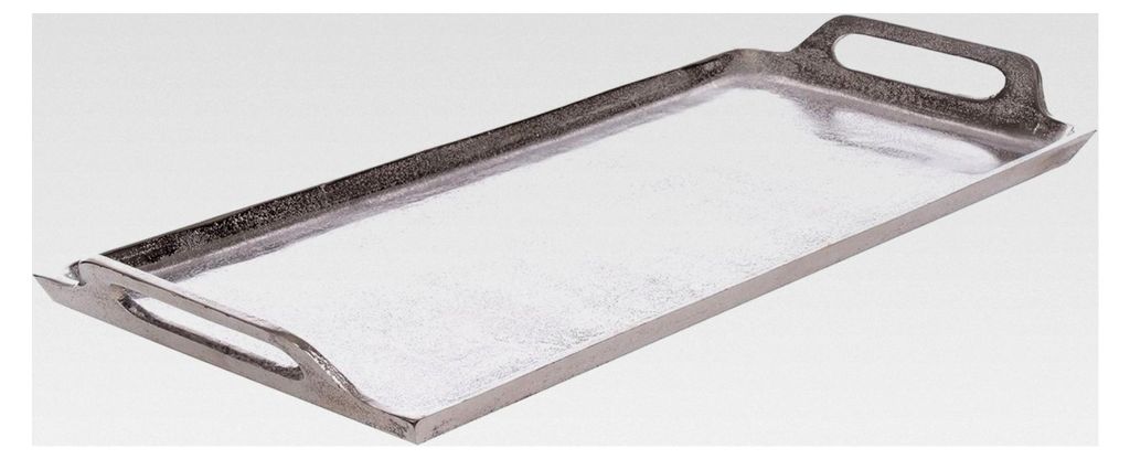 Serviertablett ca. 47 x 21 cm Rechteckig Aluminium Deko-Teller Deko-Schale Deko-Tablett