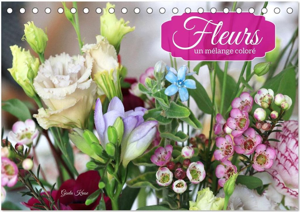 Fleurs - un mélange coloré (Calendrier de bureau 2026 DIN A5 vertical), CALVENDO calendrier mensuel