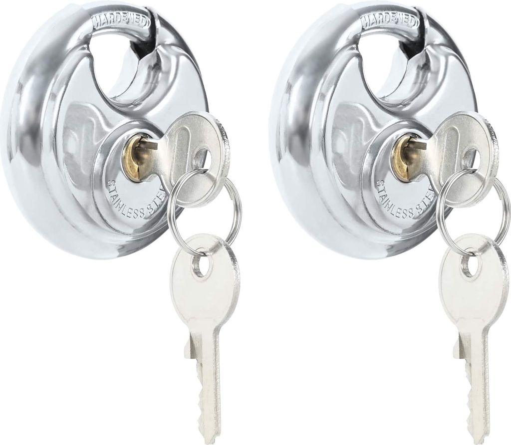 vidaXL schlösser mit Schlüsseln 2 pcs Silber 7 x 2,4 x 7 cm