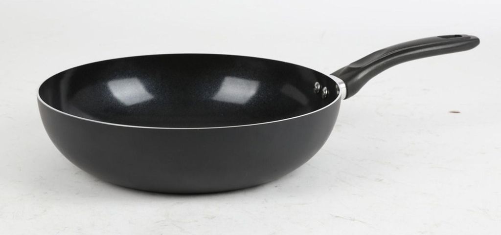6x Alu Wokpfanne GENUA Ø 28 x 7,5 cm – keramikbeschichtete Pfanne für fettarmes Braten, robust, kratzfest, langlebig und leicht zu reinigen