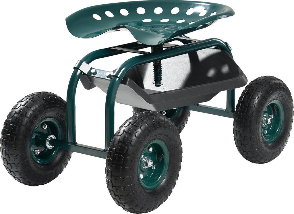 SucceBuy Fahrbarer Gartensitz mit All-Terrain-Rädern, Produktbild 