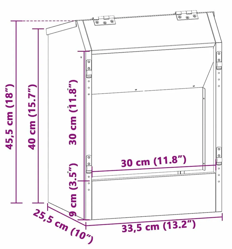 Distributeur lapins grande capacité noir - Nourrisseur robuste 45,5cm