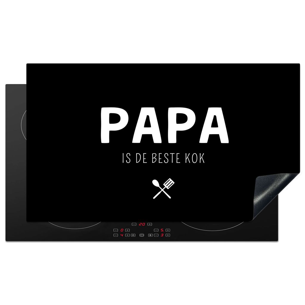 KitchenYeah Herdabdeckplatte Sprichwörter - Daddy ist der beste Koch - Schwarz - Vater , 89x51cm, Küche Deko, Glaskeramikkochfeld Herdabdeckung...