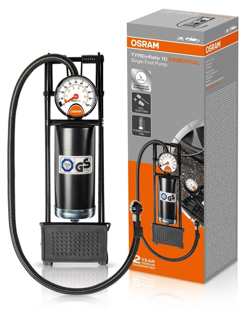 Luftkompressor Reifenpumpe analoge Anzeige OSRAM TYREinflate 10 ESSENTIAL