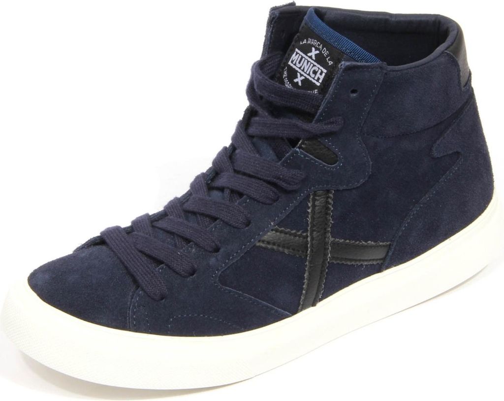 H1676 sneaker uomo MUNICH Mann MOEBIUS 05 Wildleder Schuhe blau