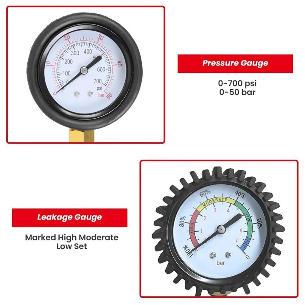 Testeur de compression moteur essence et diesel avec mallette jaune - 4