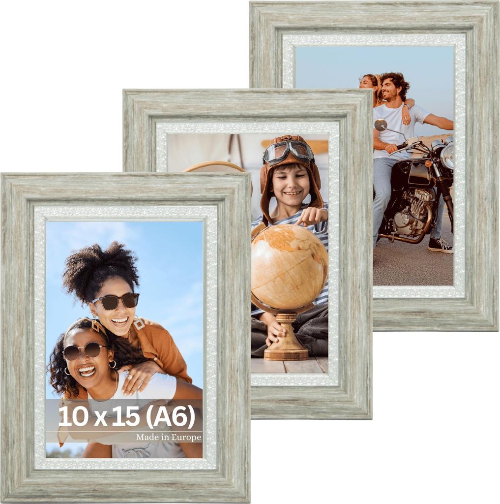 Bilderrahmen "Boho" - Farbe: Grau - Größe: 10 x 15 cm / 3x