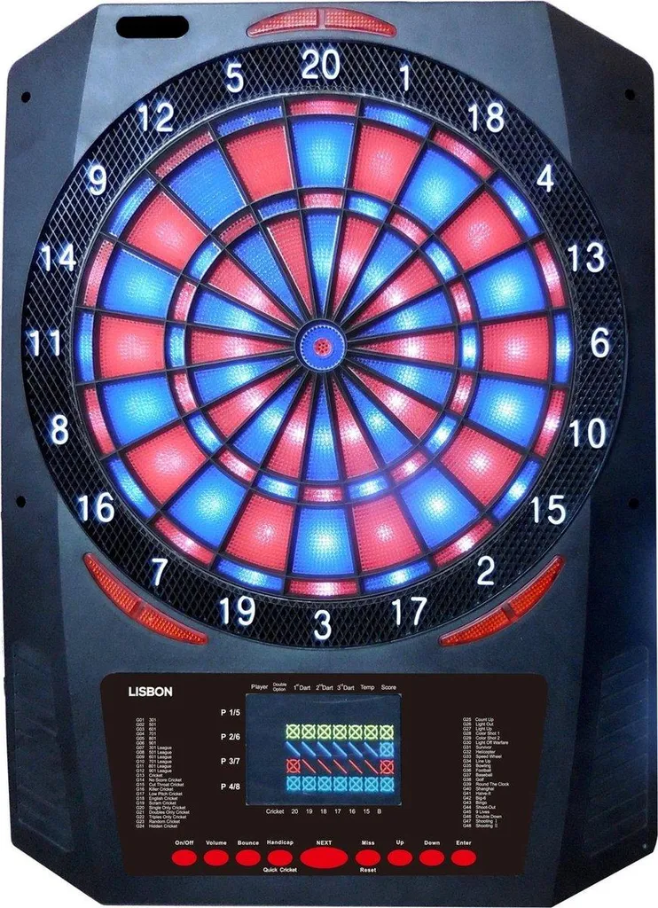 Jeu de fléchettes électroniques XQ MAX Lisbonne avec armoire bois