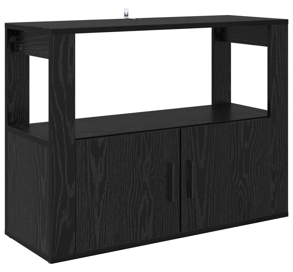 vidaXL Credenza look rovere nero 80 x 30 x 60 cm Materiale Immagine del prodotto 