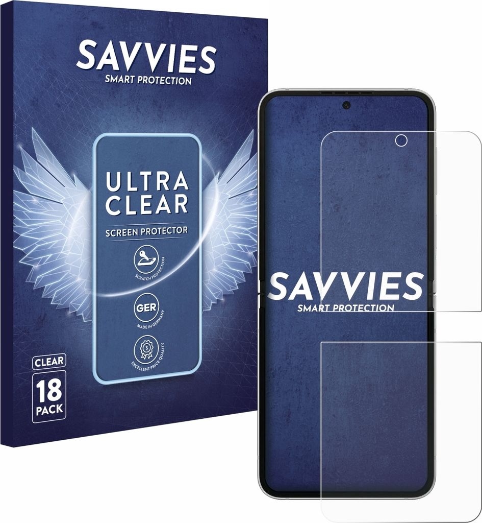 18x Für Samsung Galaxy Z Flip 6 Schutzfolie Savvies Displayschutz Display Schutz Folie Klar Transparent