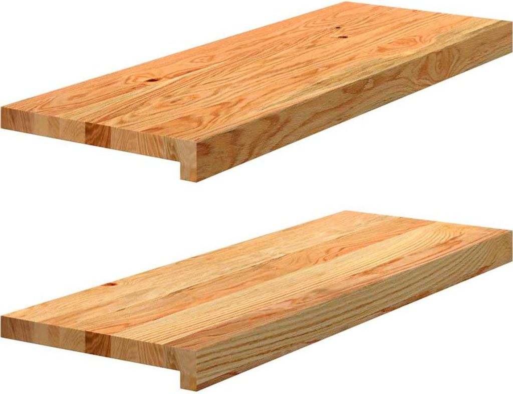 vidaXL Treppenstufen 2 Stk. Hellbraun 70x25x2 cm Massivholz Eiche