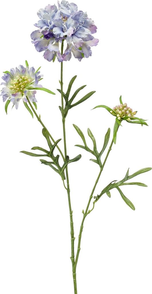 artplants.de Seidenblume Scabiosa Montie, lila-blau, 75cm - Kunststoffblume/Skabiose künstlich