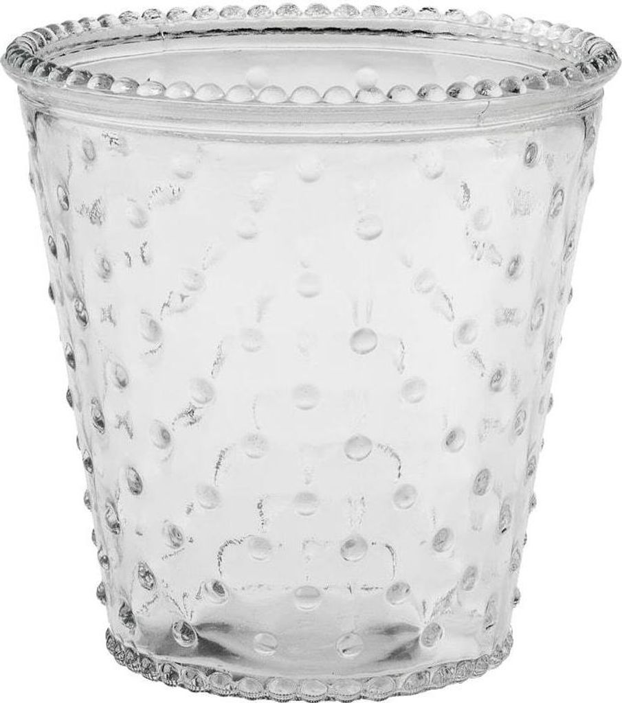 Windlicht mit Noppen / aufgesetzte Glasperlen Ø 13,5x13,5 Produktbild 