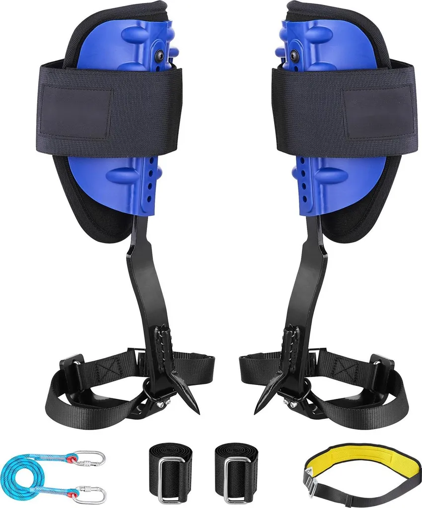 Kit crampons d'arbre réglables en acier bleu - Capacité 159 kg max