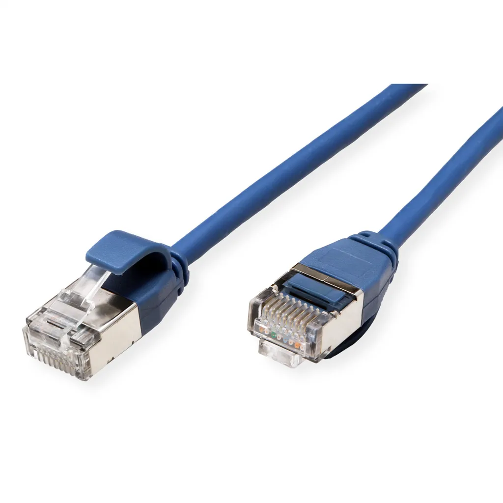 ROLINE U/FTP DataCenter Patchkabel Cat.6A (Classe EA), LSOH, sottile, blu, 2 m - 2