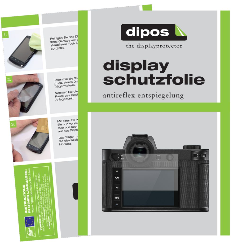 5x Schutzfolie für Leica SL2-S matt Displayschutzfolie Folie Display Schutz dipos