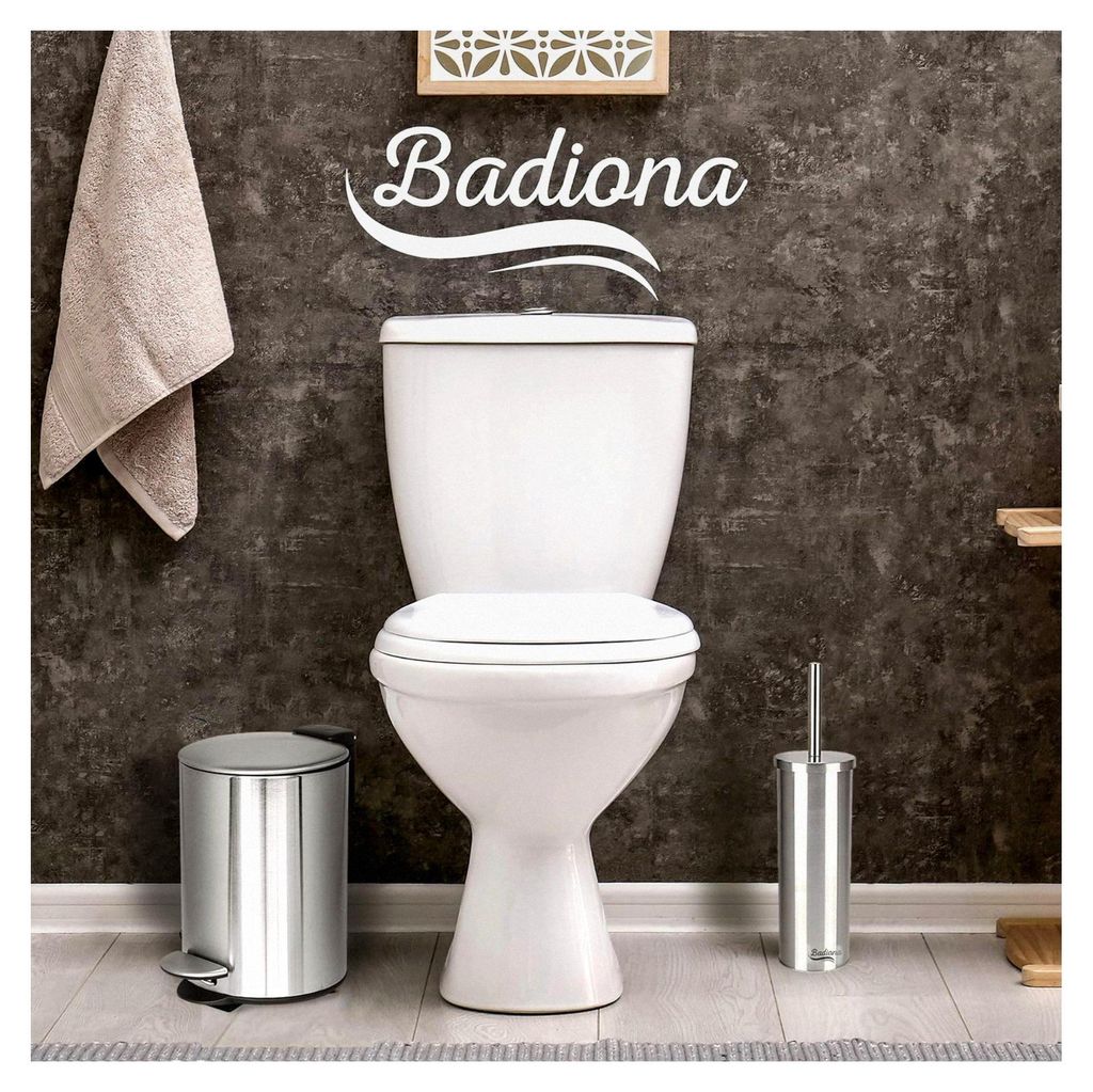 Silikon WC Bürste mit Edelstahl Halter | Toilettenbürstengarnitur | Schwarze Klobürste | Badaccessoires