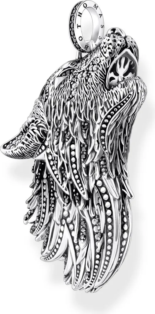 Collier Tête de Loup Argent Noirci et Pierres - Bijou Totem Haute Qualité
