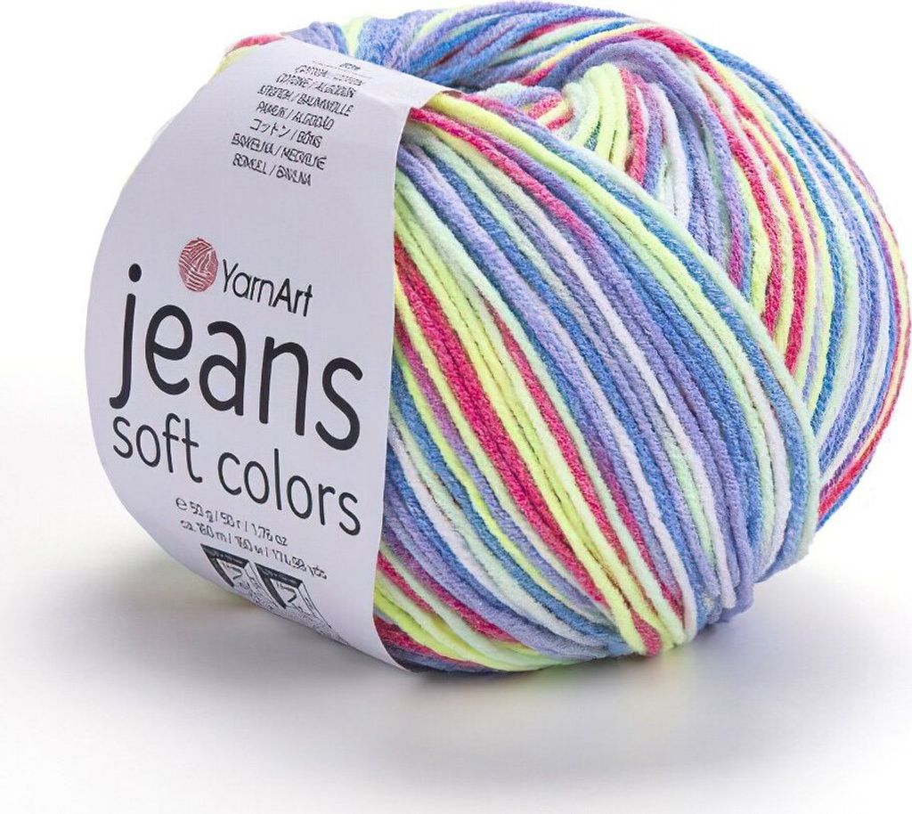 YarnArt Jeans Soft Colors Mehrfarbige Wolle 50g 160m – Produktbild 