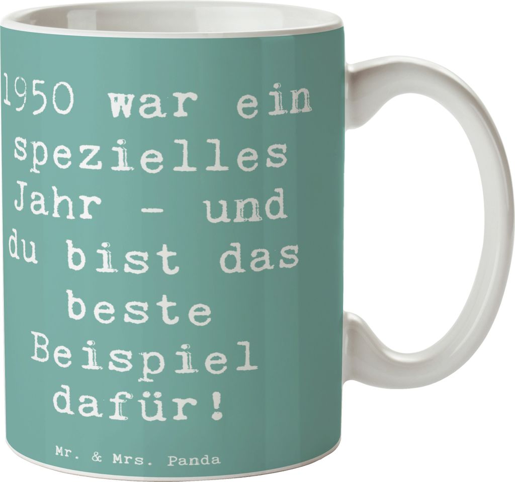 Mr. & Mrs. Panda Tasse Spruch 1950 Geburtstag - Meeresbrise - Geschenk, bedeutende Momente, Glückwunsch, charmant, einzigartig, großartige Zeit, ...