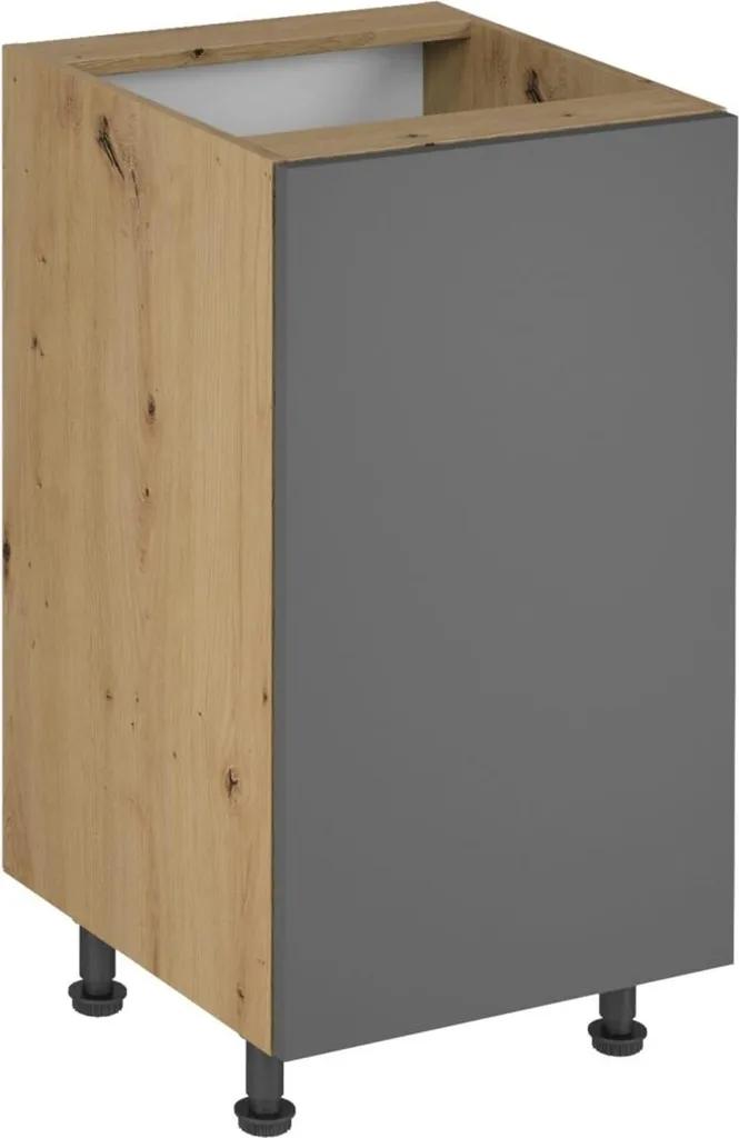 Élément bas de cuisine robuste en chêne clair module au sol 80cm large - 4