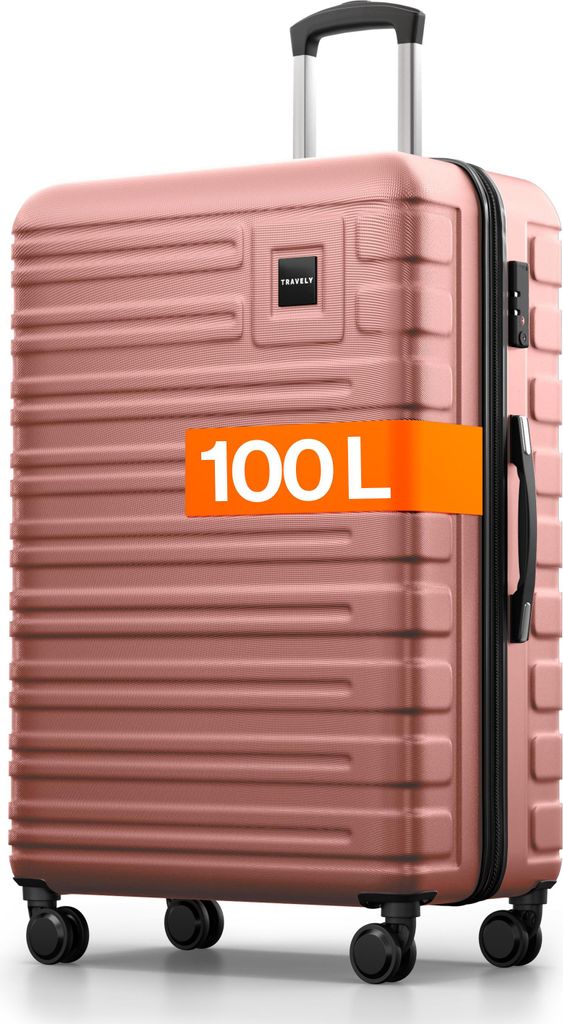 Polycarbonat-ABS Trolley Koffer Dehnfalte TSA Schloss PM Aligse Rot Set (M,L,XL