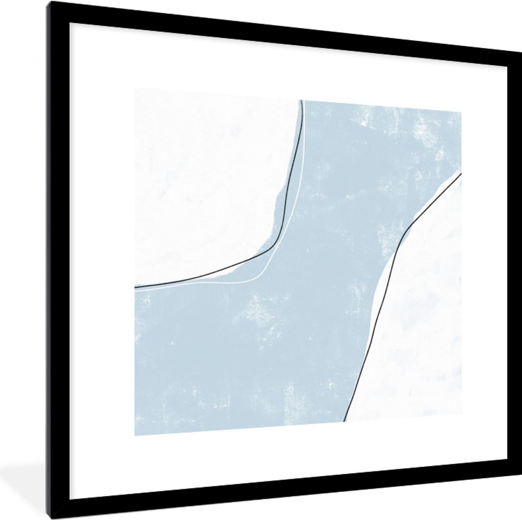 MuchoWow® Gerahmtes Poster Blau - Minimalismus - Abstrakt Produktbild 