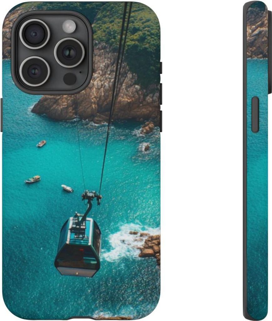 Küsten-Seilbahn mit Meeresblick – Hülle Kompatibel mit iPhone 15 Pro Max