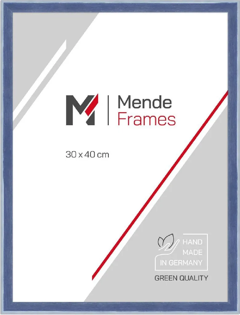 MendeFrames H080 Cornice Blu in Legno 30x30 - Vetro Museo Invisibile