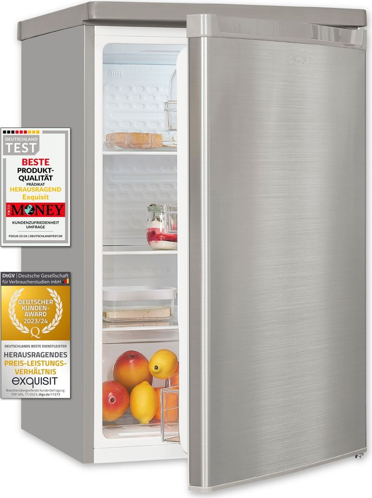 Exquisit Vollraumkühlschrank KS16-V-040D inoxlook | Produktbild 1