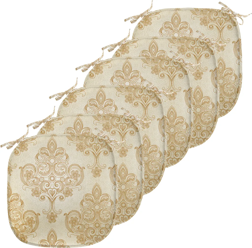 Coussins de Siège Imperméables à Sangles 40cm x 40cm Motif Fleurs Crème