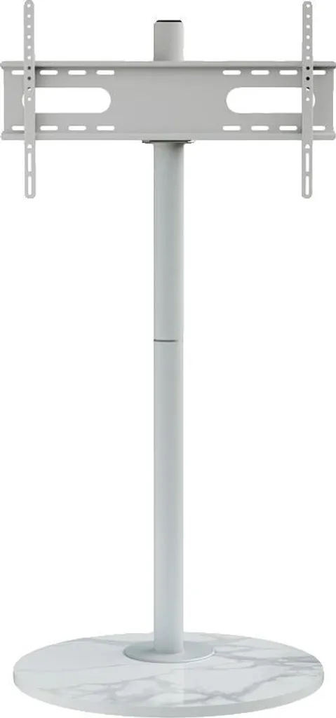 Support TV de table blanc pour meuble bas hauteur ajustable chambre