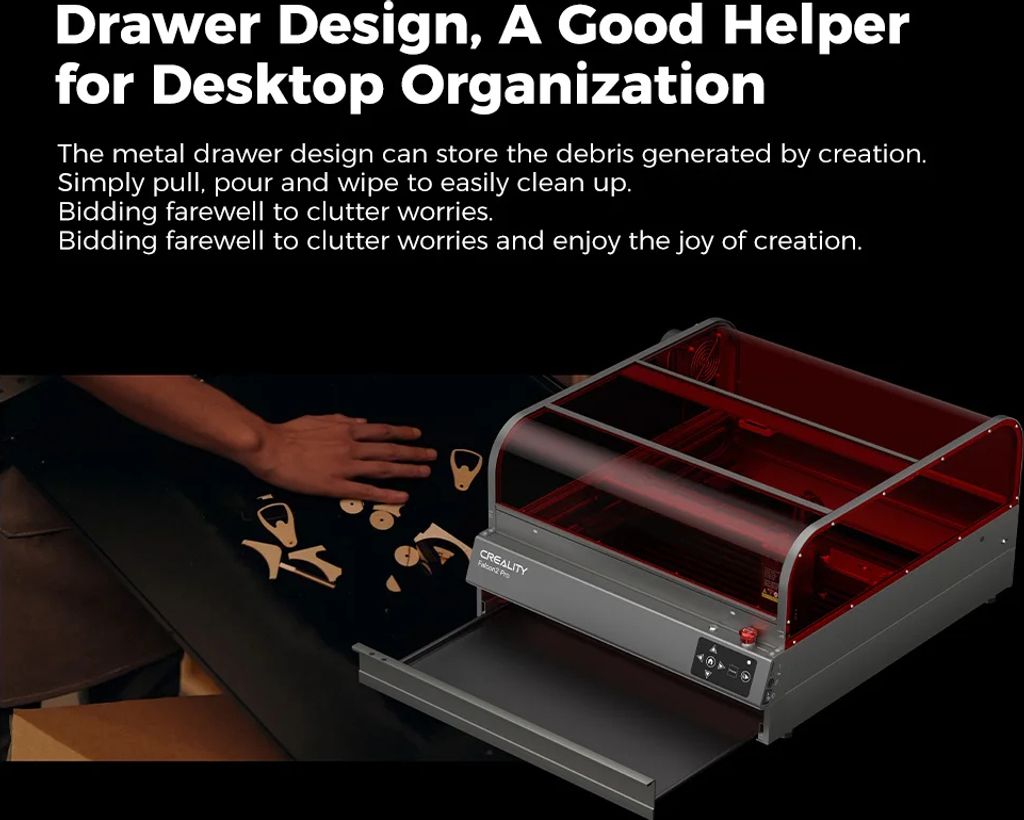 Creality Falcon 2 Pro 22W Graviermäschine Geschlossen, mit Produktbild 5