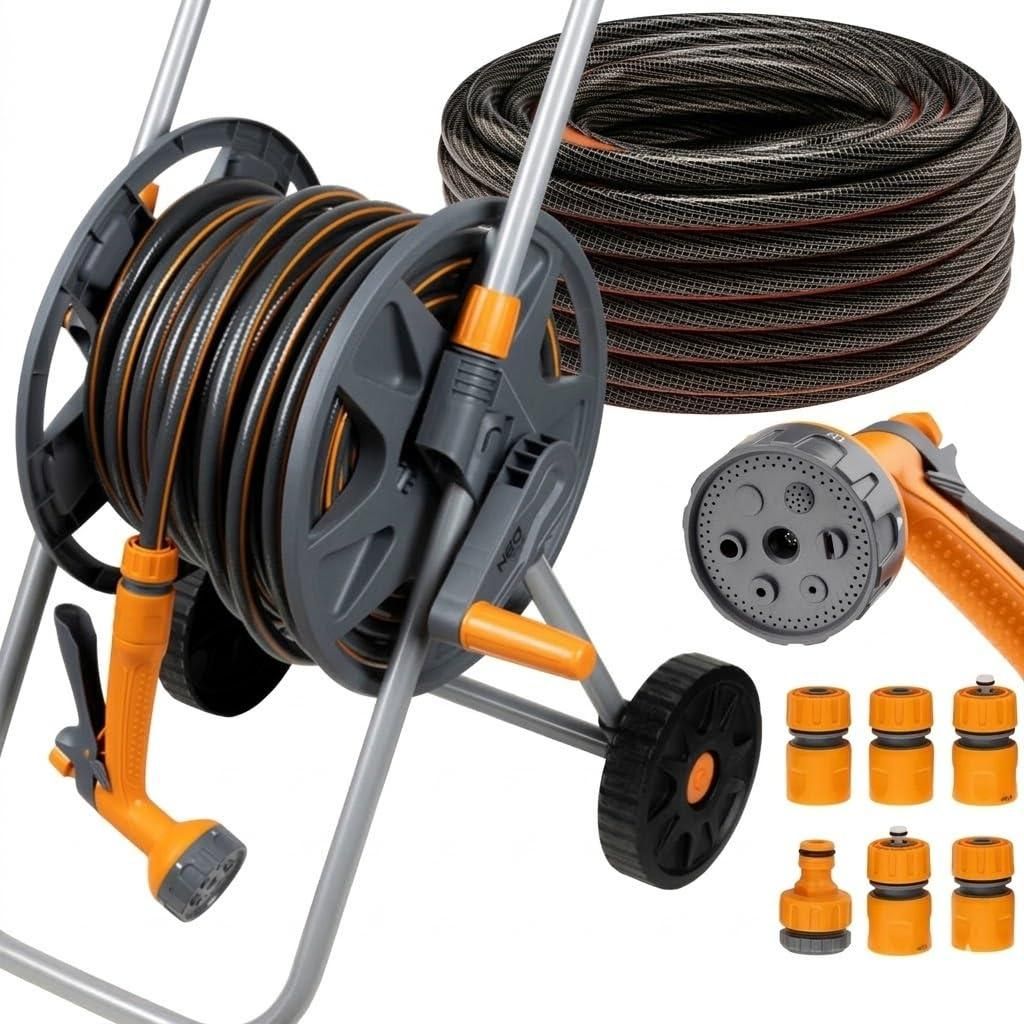 NEO TOOLS Mobiles Gartenbewässerungssystem Komplettset mit Produktbild 