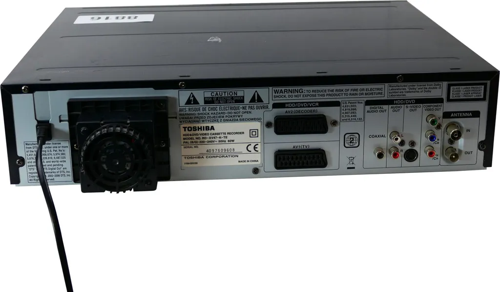 Transférer VHS sur DVD avec le Combiné Toshiba RD-XV47-K-TE 160Go HDMI