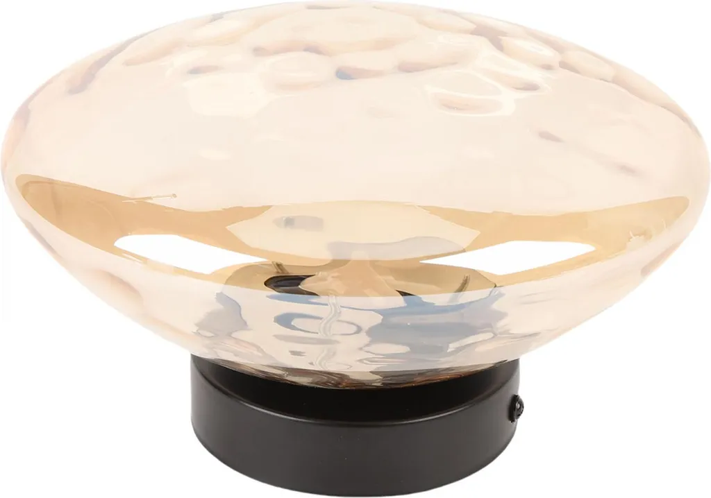 Lampe Murale Projection LED 3000K Verre Effet Vague Finition Bronze 25cm