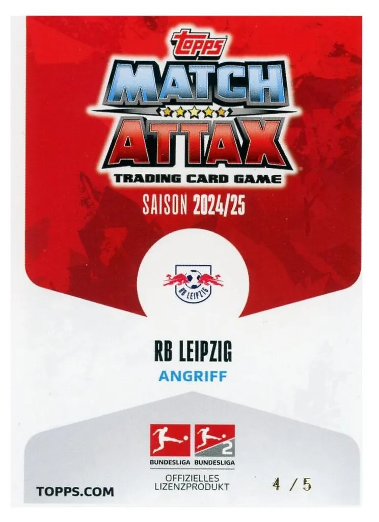 Carte Benjamin Sesko Flex Tech Numérotée 4/5 ROT Saison 2024/2025