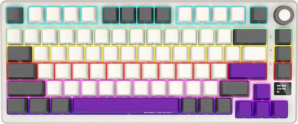 Clavier de jeu mécanique sans fil Lorgar KBP7075 75% avec écran intégré