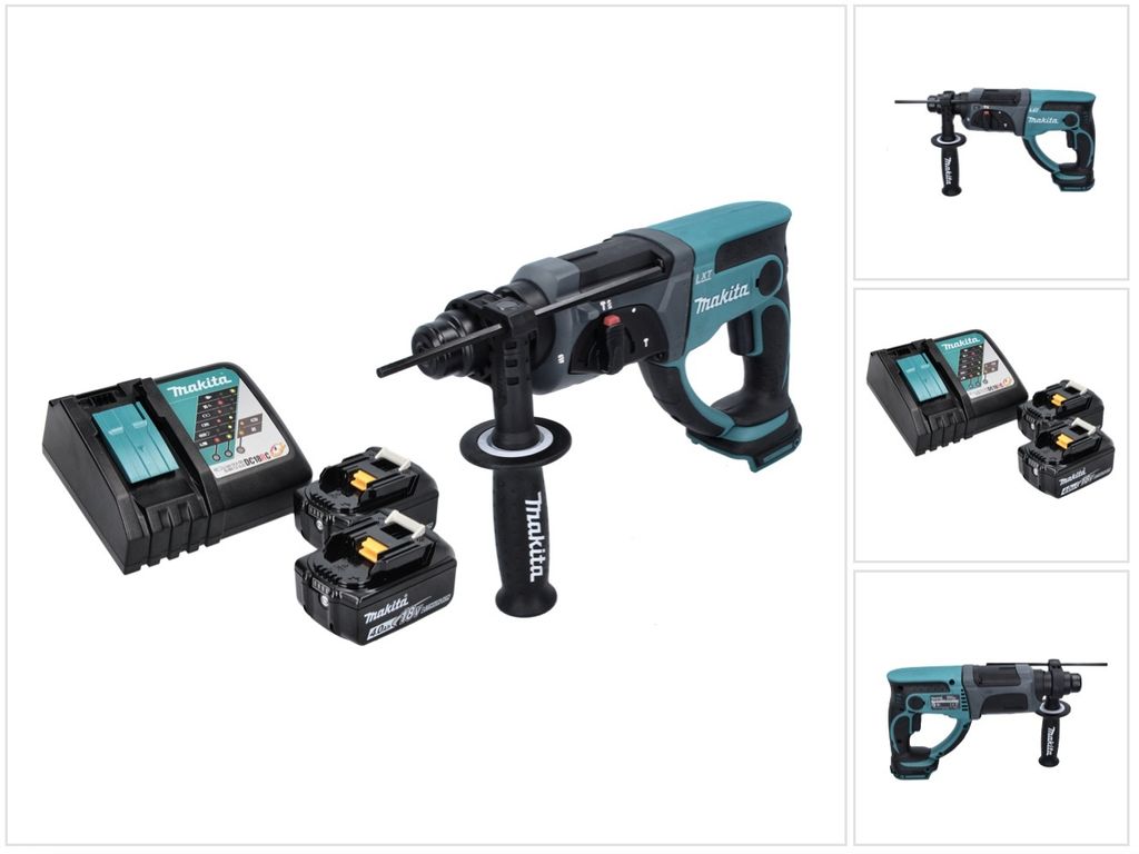 Makita DHR 202 RM Akku Kombihammer 18 V 2,0 J SDS Plus + 2x Akku 4,0 Ah + Ladegerät