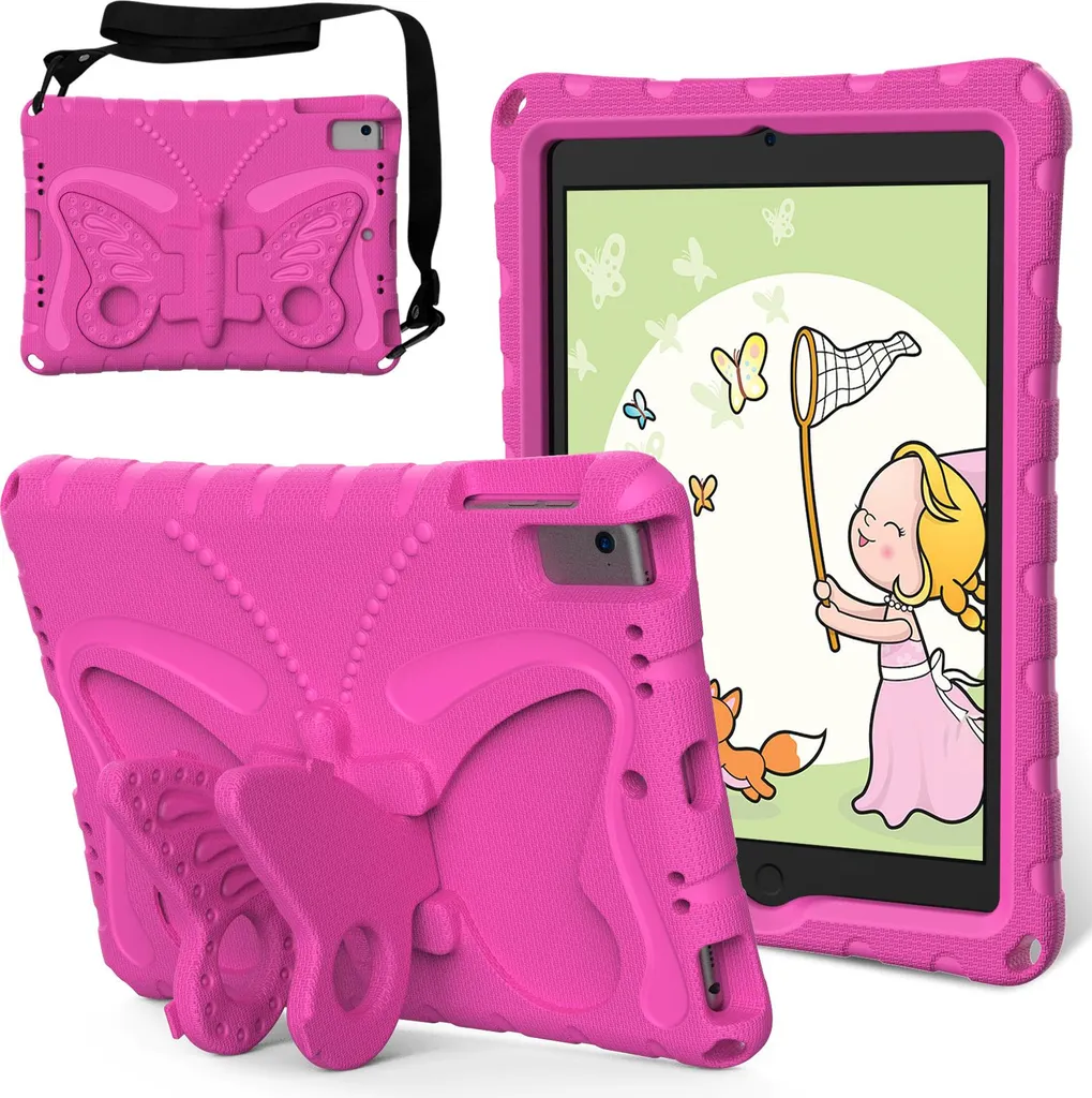Custodia Magica Farfalla per iPad 9.7 - Rosa Antiurto con Tracolla