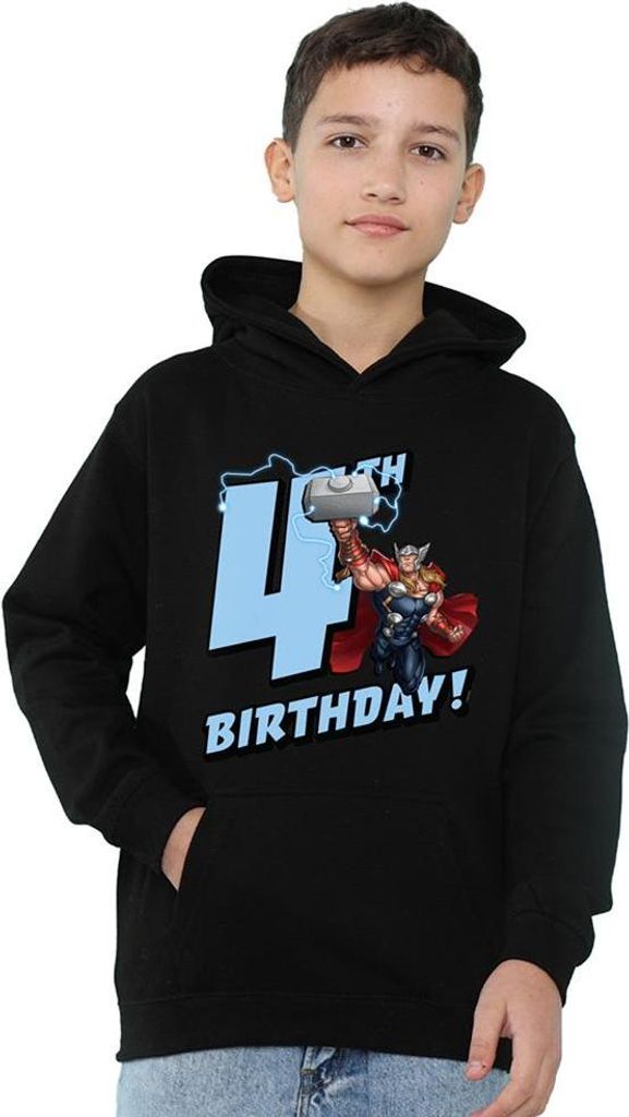 Marvel - Kapuzenpullover für Kinder, 4. Geburtstag TV22838 (152-158) (Schwarz)
