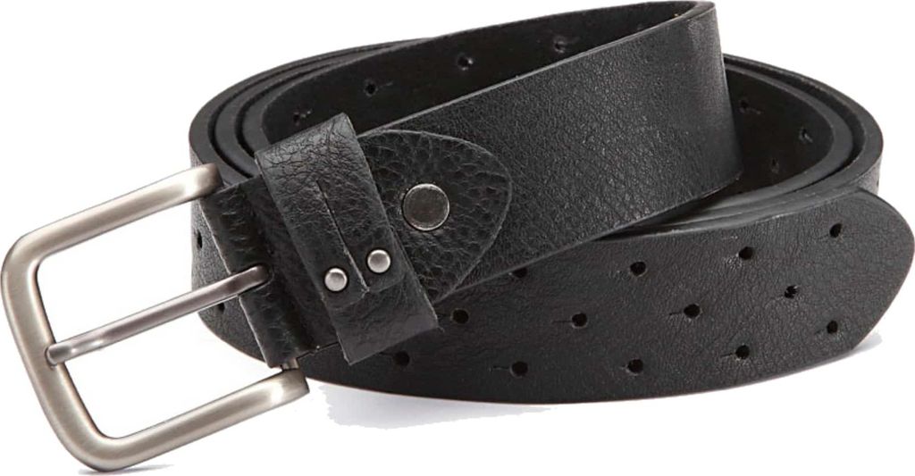 Herren Leder Gürtel Kunst-Leder Schwarz 105 cm