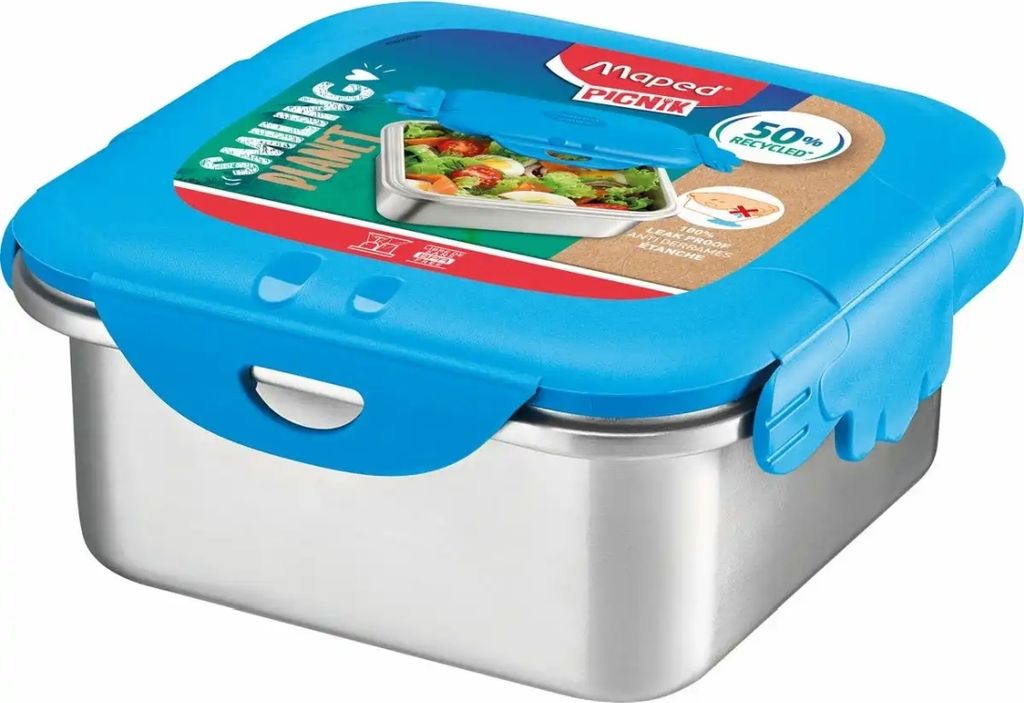 Maped PICNIK Brotdose SMILING PLANET 1 l Edelstahl/blau