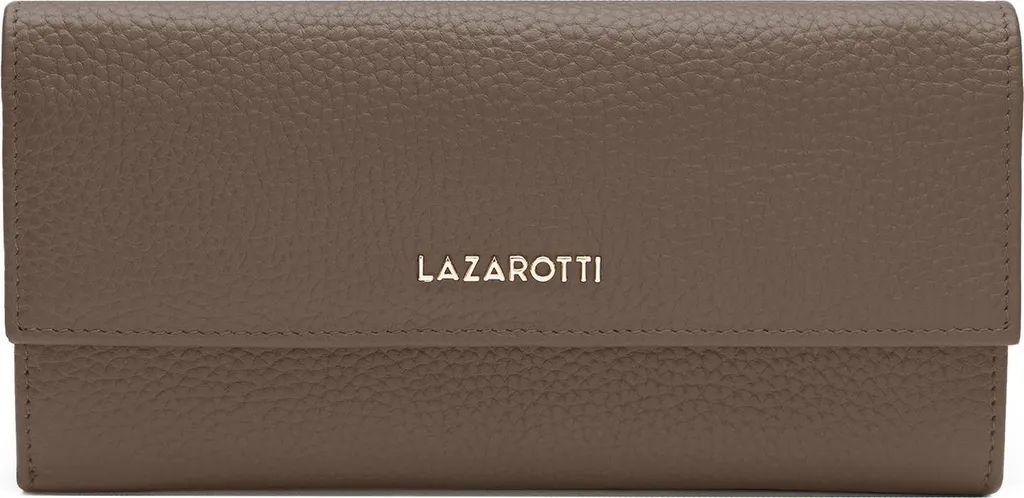 Lazarotti Pelle Portafoglio Bologna Taupe - Portafoglio Donna in Vera Pelle