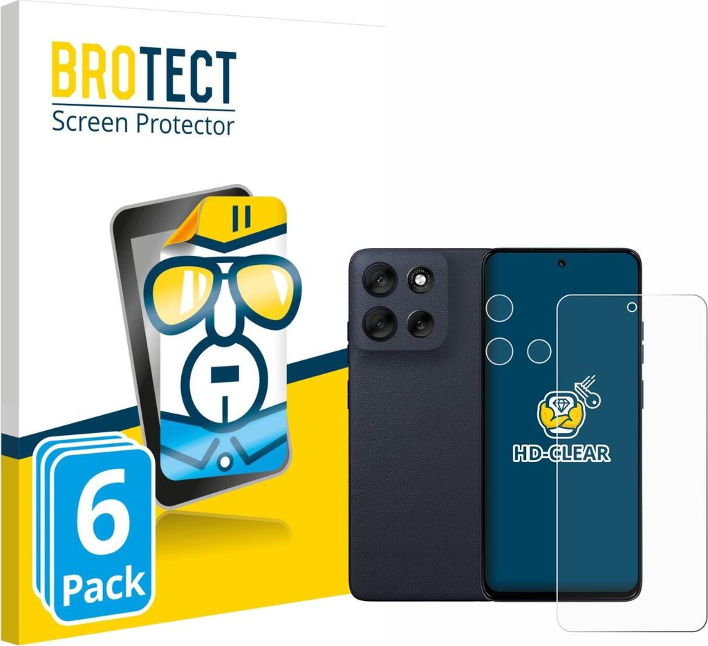 6x Für Motorola Moto G56 (Display+Kamera) Schutzfolie BROTECT Displayschutz Display Schutz Folie Klar Transparent