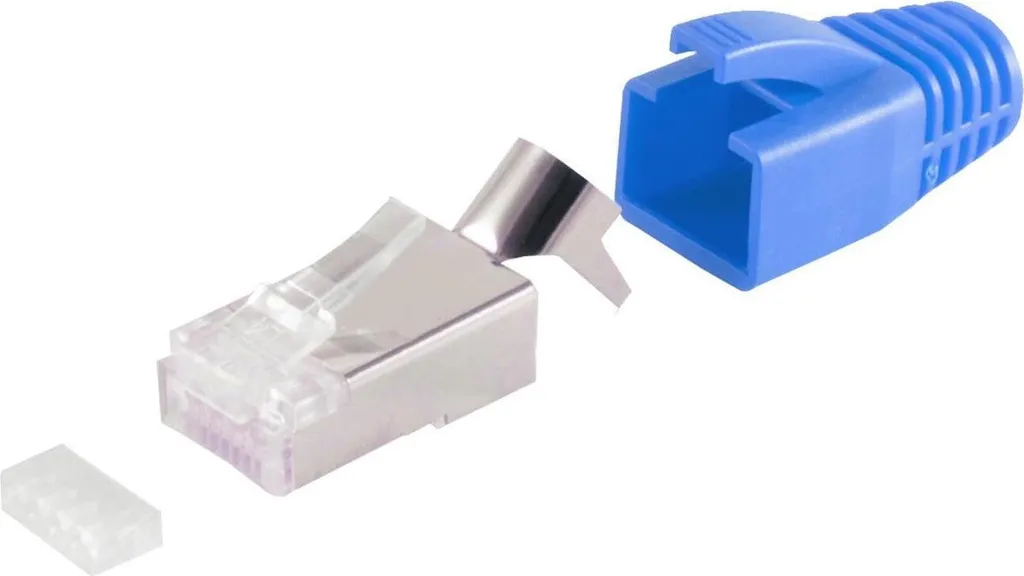 Connecteur RJ-45 S-Conn 72067-10B bleu pour câblage informatique RJ45