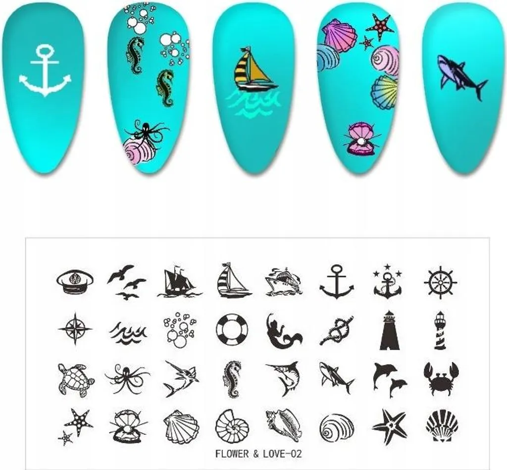 Piastra per nail art Flower & Love - 02 - 1