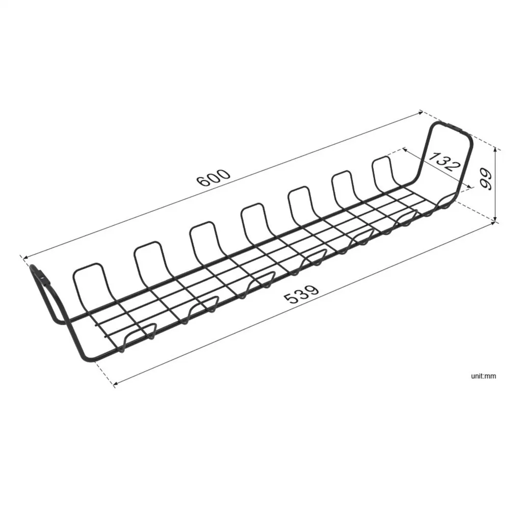Évitez les Nœuds de Fils : Guide-Câbles de Bureau Noir ROLINE 1 pc - 3