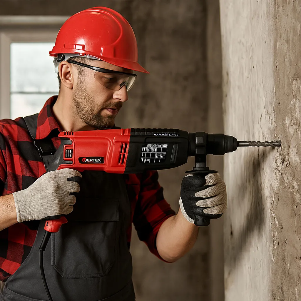 Vertex 900W Marteau Perforateur avec Tête Interchangeable Polyvalent